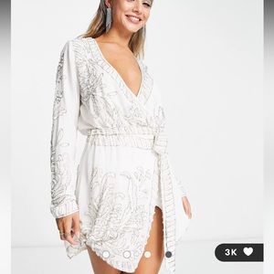 embellished wrap dress